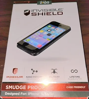 ZAGG INVISIBLE SHIELD GLASS HD CLARITY SCREEN PROTECTOR FOR IPHONE 5/5s/5c B4 • $5