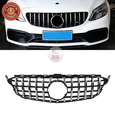 Silver GTR AMG Grille Front Bumper For 2015-2018 Mercedes W205 C180 C200 C300 • $63.98