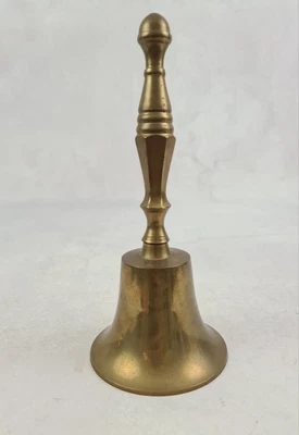 £26.99 • Buy Vintage Brass Teachers Desk Hanheld Bell  School Reception Dinner 