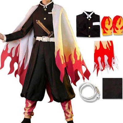 $25.11 • Buy Rengoku Kyoujurou Demon Slayer Kimono Costume Kids Fancy Dress For Cosplay Party