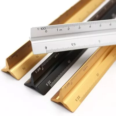 1:20-1:500 Metal Measuring Gauging Tools Triangular Scale Ruler Gauges • £7.39
