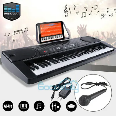 61-Key Electronic Keyboard Portable Digital Music Piano With Mic And Stand  • $61.81