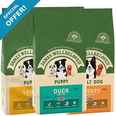 £15.59 • Buy James Wellbeloved Puppy Turkey, Lamb, Duck & Rice Kibble 2kg Dry Dog Food