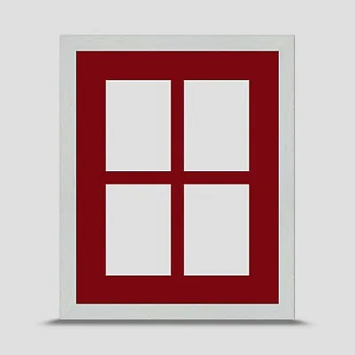 WHITE 10x8 PHOTO FRAME Incl DARK RED Mount For Four 3.5x2.5 ACEO ART PRINTS • £18.45