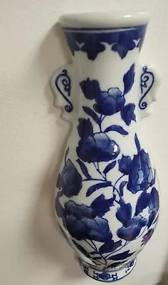 Porcelain Blue & White Wall Pocket Vase Wall Decoration  • $31.49