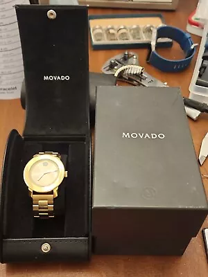$225 • Buy Movado Women's Watch 3600639 Bold Rose Dial Swiss Quartz 36mm Steel Ceramic USED