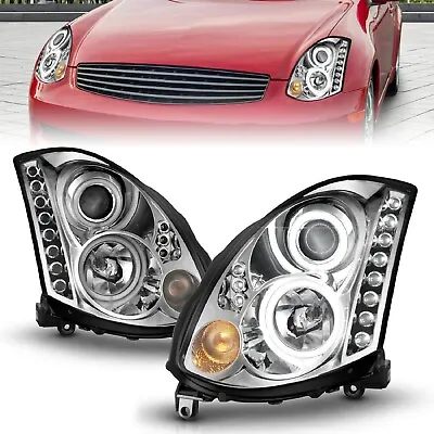 Anzo Hi Intensity LED Projector Headlights With RX Halo For 03-05 Infiniti G35 • $434.13