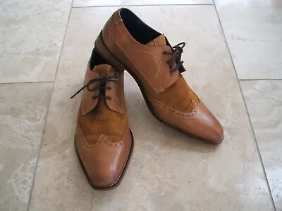 Jones Bootmaker Designer Tan Leather & Suede Shoes UK 10 (44) (CRACKING SHOES) • £12