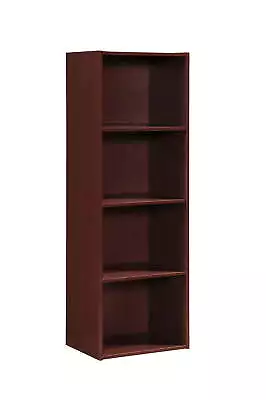Hodedah 4-Shelf Wood BookcaseMulticolor47.36 In. H X 15.91 In. W X 11.77 In. D • $36.69