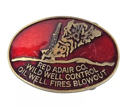 Vintage Red Adair Co -Wild Well Control Oil Well Fires Blowout Belt Buckle • $38.99