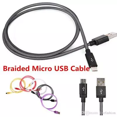 1M/2M Strong Braided Micro USB Data Sync Charger Cable Cord Android Samsung • $8.99