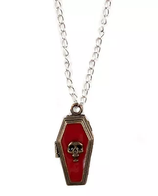 Funky Gothic COFFIN POISON NECKLACE LOCKET Skull Vampire Message Box Jewelry-NEW • $12.99