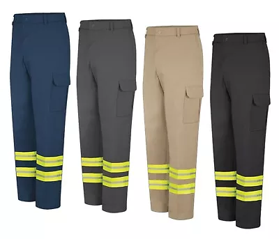 Red Kap Reflective Cargo Pocket Safety Hi Vis Work Pants Industrial Uniform • $44.98