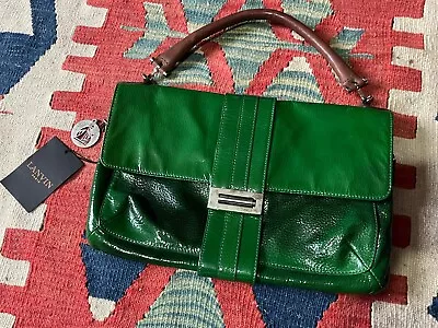 Lanvin Patent Green Leather Bag With Tags • £275