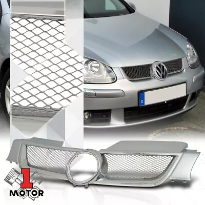 $26.59 • Buy For 2006-2009 VW Golf/Rabbit MK5 {X-MESH} Chrome ABS Front Bumper Grille/Grill