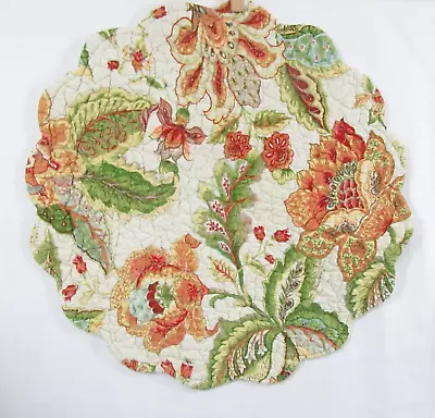 C&F Amelia Floral Cotton Quilted 2-PC Round Placemat Set • $25