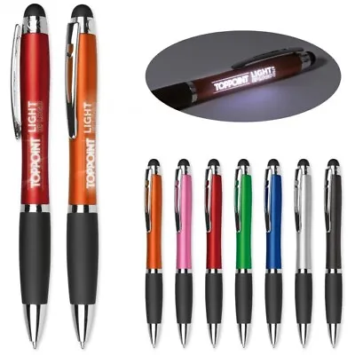 1-1000 Laser Engraved LED Pens Personalised Pen Light Up Glow Logo Glowing Gift • £3.99