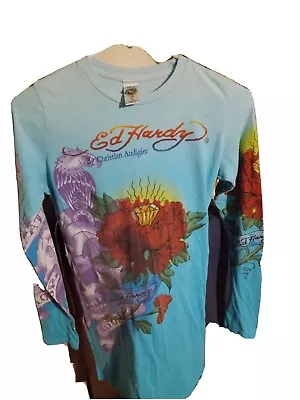 ED Hardy Women's SKULL ROSES Long Sleeve T-shirt Dress • $30