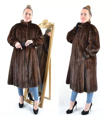 Us4885 Real Mink Fur Coat Ranch Mink Jacket Full Length Size Xl - Nerzmantel • $249