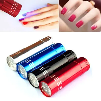 9 LED UV Light Nail Dryer Gel Curing Lamp Flashlight New Mini Portable Nail Art • $2.39