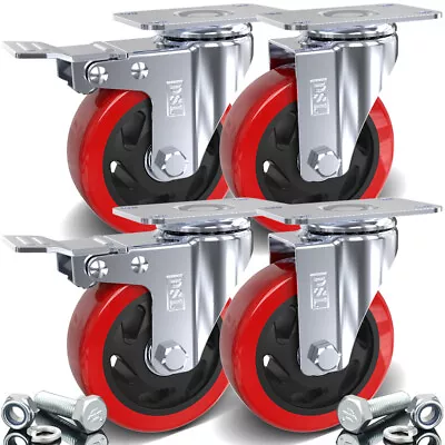 £7.16 • Buy DSL 4 Double Bearing 700KG 100mm Rubber Swivel Castor Wheel Trolley Caster BOLT