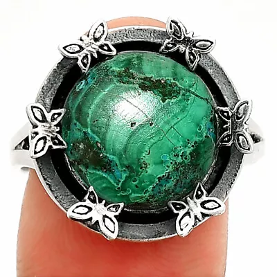 Butterfly - Malachite Eye - Congo 925 Sterling Silver Ring S.10 Jewelry R-1716 • $12.99