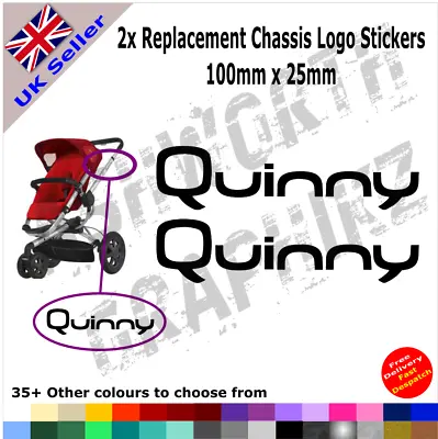 2x Quinny Buzz Or Zapp Replacement Logo Stickers Pushchair Stroller 35+ Colours • £1.99