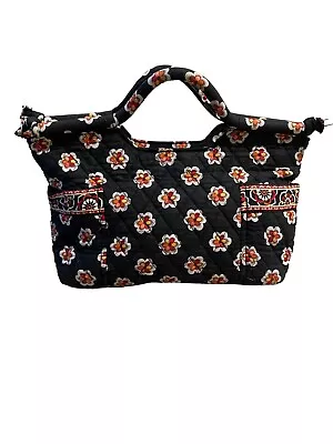 Vera Bradley Gabby Vintage Double Handle Tote Purse In Pirouette Pockets Black • $23.99