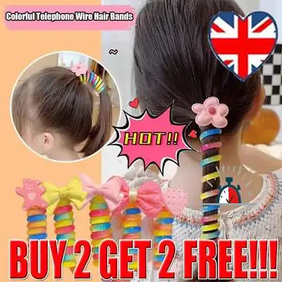 £4.38 • Buy Plastic Telephone Wire Line Elastic Bands Hair Ties Scrunchy Colored Rubber Band