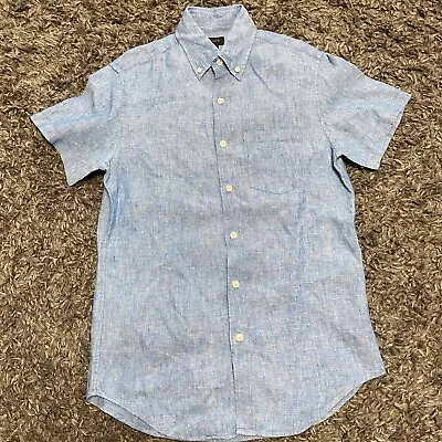 J Crew Baird McNUTT Irish Linen Short Sleeve Button Down Pocket Shirt  Men’s XS • $34.99