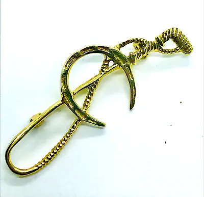 Vintage Gilded Sterling Silver Stock/Lapel/Brooch/Pin- 4.5g- Equestrian Interest • $42.90