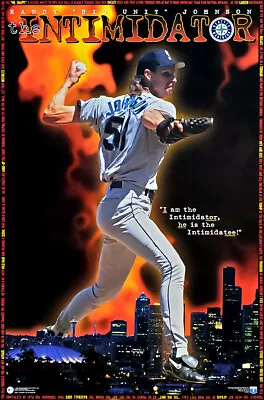Randy Johnson THE INTIMIDATOR Seattle Mariners 1996 Costacos 23x35 POSTER • $31.49