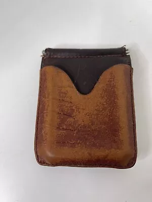 Men’s Vintage  Money Clip Men's Wallet Two Tone Brown Leather Card Holder Rugged • $39.95