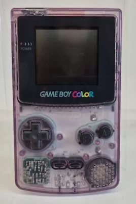 Nintendo Game Boy Color Transparent Clear Atomic Purple Handheld Console 1998  • £57.99