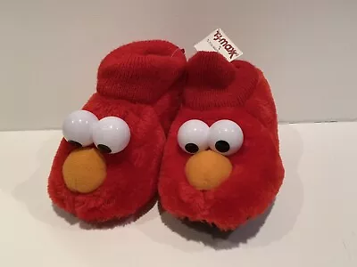 Sesame Street Elmo Puppet Padded Plush Red Slippers Toddler Size L 9-10 New! • $8.50