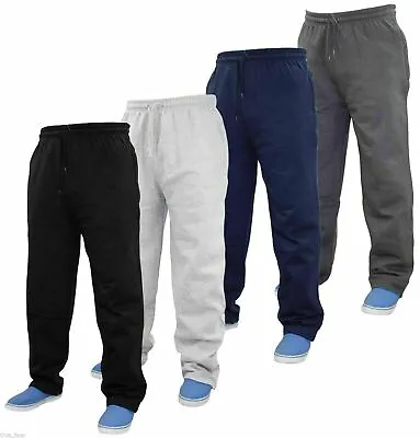 Mens Fleece Open Hem Bottoms Track Pants Casual Joggers Jogging Trousers S-5XL  • £9.99