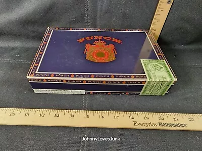 Vintage Punch Cigar Box Used Empty Craft Project  • $25