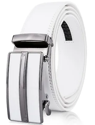 Microfiber Leather Mens Ratchet Belt Belts For Men Adjustable Automatic Buckle • $14.99