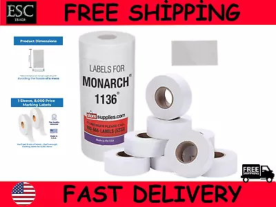 Monarch 1136 Price Gun White Labels / 8 Rolls Paper Office & School Supplies New • $34.99