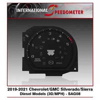 Speedometer Faceplate Fits A 2019-2021 Chevrolet/GMC Silverado/Sierra Diesel/MPH • $73.16