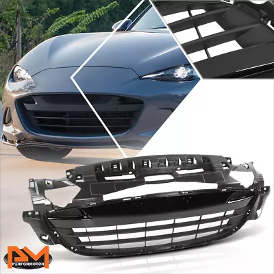 For 16-24 Mazda Mx-5 Miata Matte Gray Horizontal Slats Grille Shell W/Badge Slot • $115.89