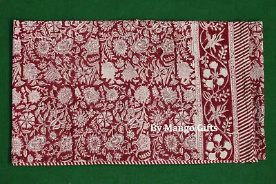 £32.28 • Buy India Hand Block Print Tablecloth 100%Cotton Floral Rectangular 60*90 Inch Red