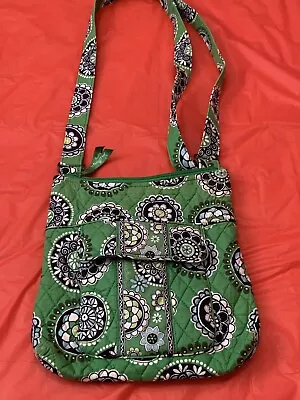 Vera Bradley Snap Tote Curvy Bucket Bag CUPCAKES GREEN Shoulder Bag Purse • $19.96