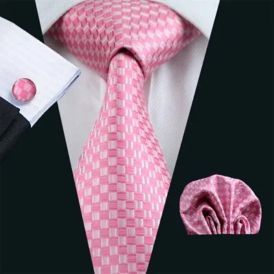 USA Men's Necktie Tie Silk Paisley Striped Solid Hanky Cufflinks Set Wedding • $15.15