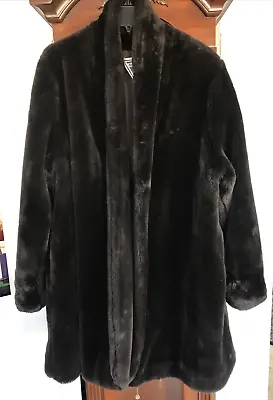 Vtg Faux Fur Pile Swing Coat Women's Sz Medium J. Percy For Marvin Richards EC • $44.99