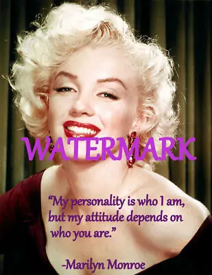 Marilyn Monroe   My Personality Is Who I Am  Celebrity Quote Publicity Photo • $8.09