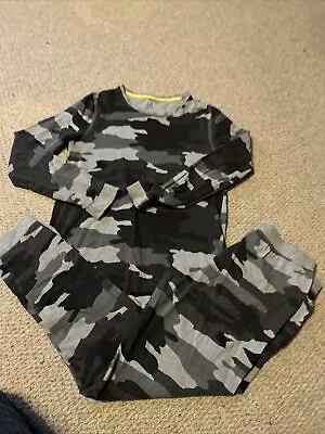 Marks & Spencer Boys Snuggle Fit Pyjamas Age 11-12 Yrs EUC Camouflage • £5