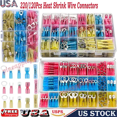 320/120Pcs Heat Shrink Wire Connectors Marine Automotive Waterproof Terminals • $14.89