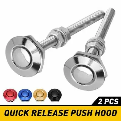 Auto Car Push Button Quick Release Hood Bonnet Pins Lock Clip Bumper Latch Kit • $13.99