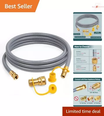 Flexible 12-Foot Natural Gas Hose - Low Pressure LPG Hose For Various Appliances • $55.07